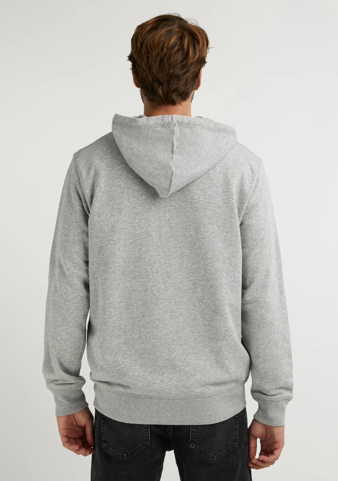 Embroidery Logo Zip Hoodie Grey - Imagen 9