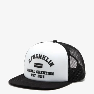 Puff Print Trucker Cap Black-White