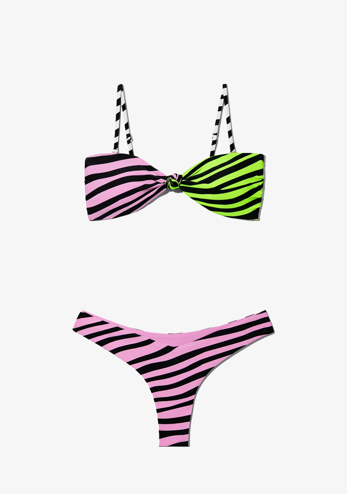 Maui Top Zebra Pink / Lime + Fiji Bottom Zebra Pink Bikini - Imagen 3