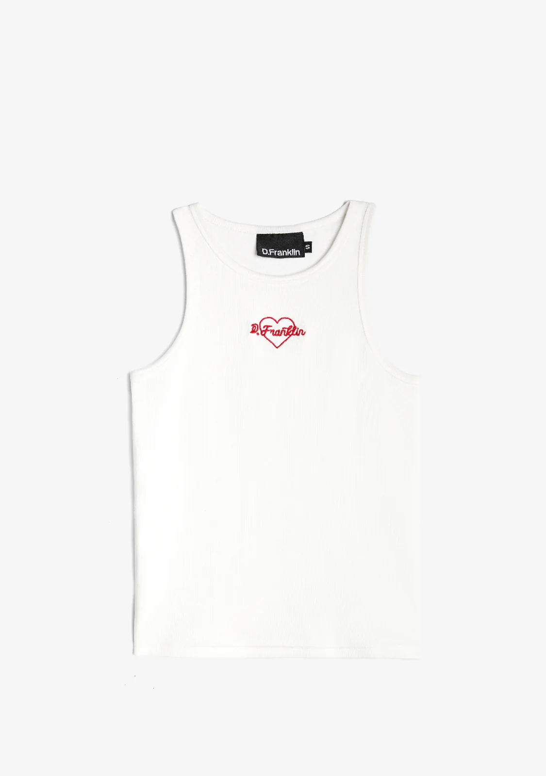 Rib Tank Top Heart White - Imagen 2