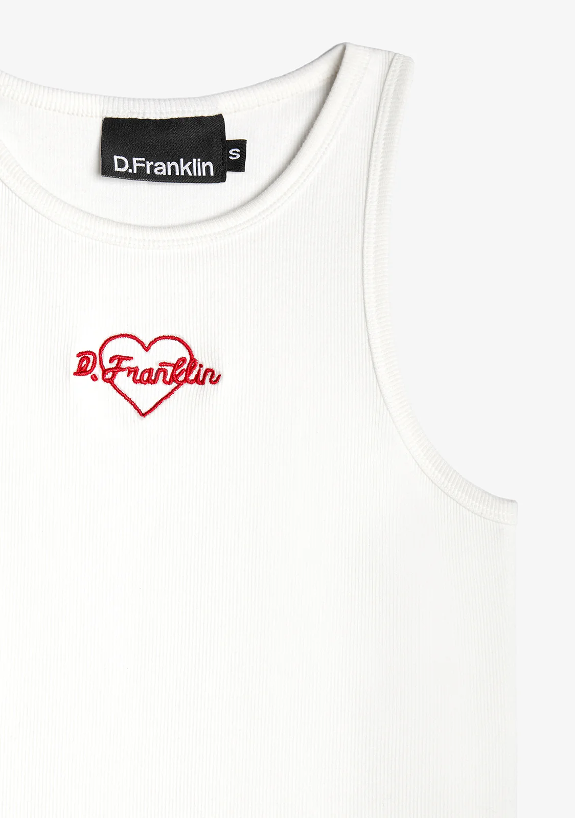 Rib Tank Top Heart White - Imagen 5