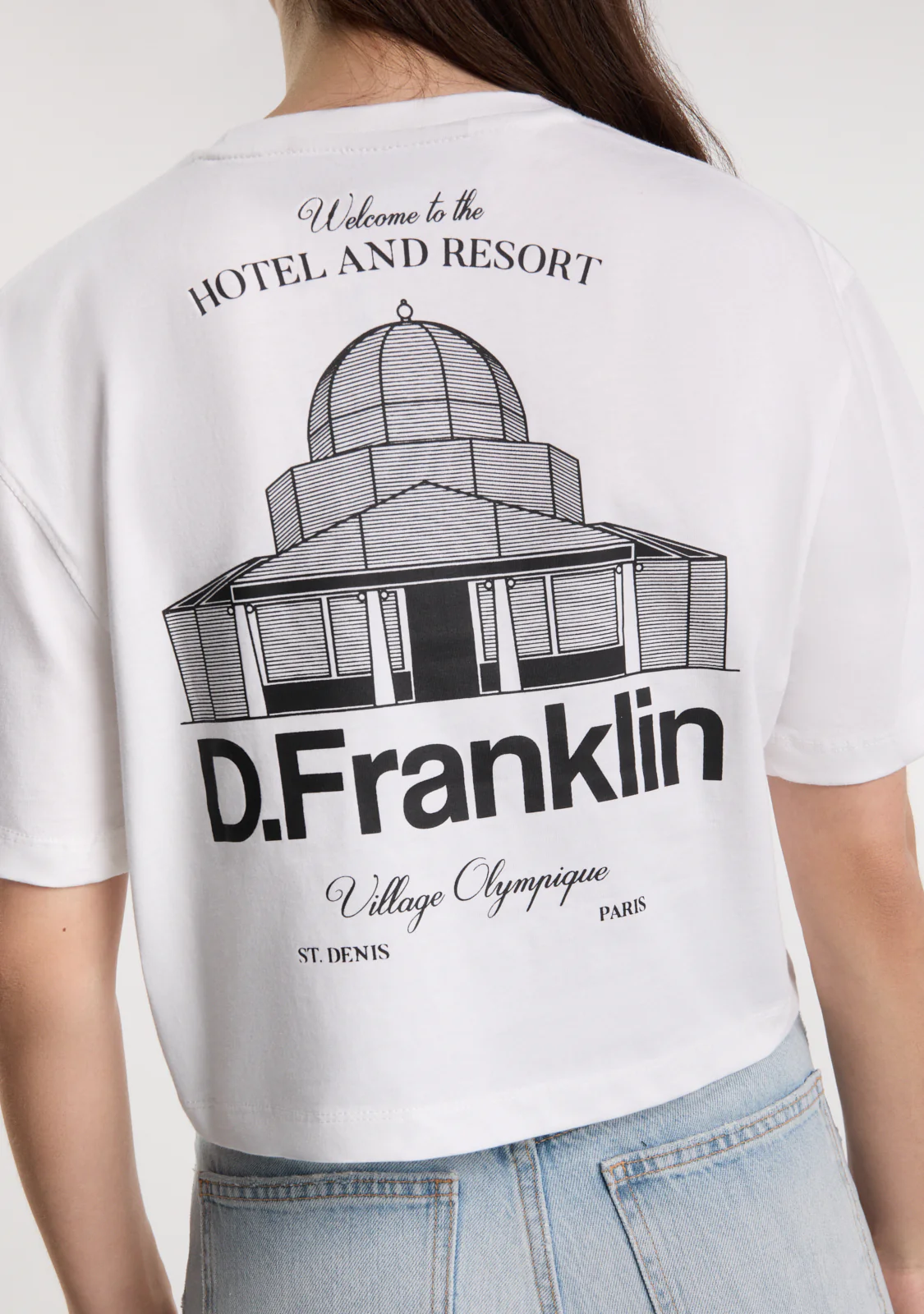 St. Denis Cropped T-Shirt White / Black - Imagen 6