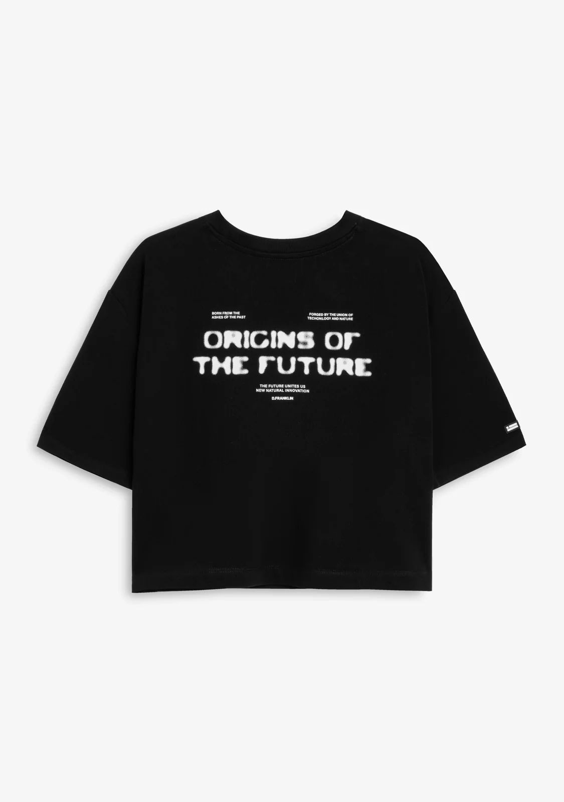 Origins Cropped T-Shirt Black / White - Imagen 2