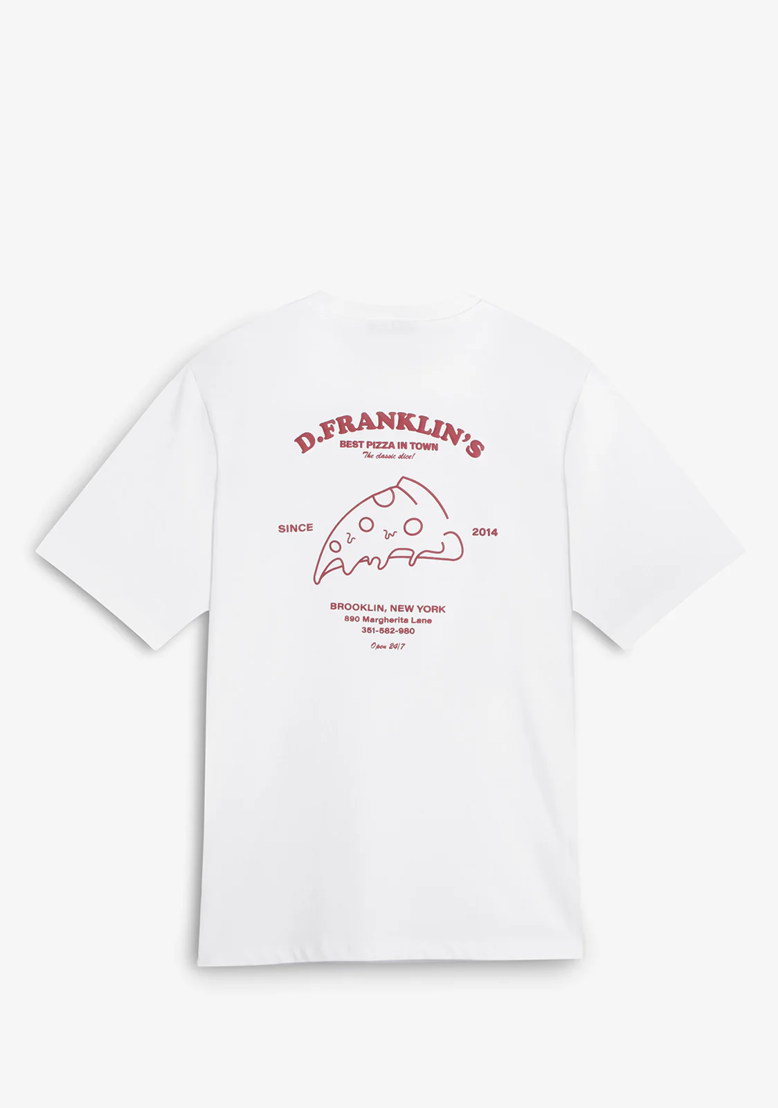 Best Pizza T-Shirt White / Wine - Imagen 2