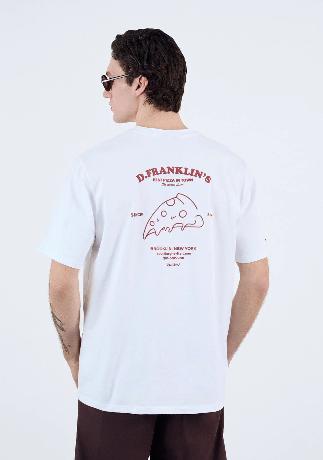 Best Pizza T-Shirt White / Wine - Imagen 8