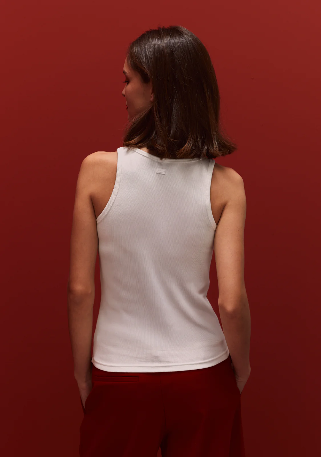 Rib Tank Top Heart White - Imagen 4