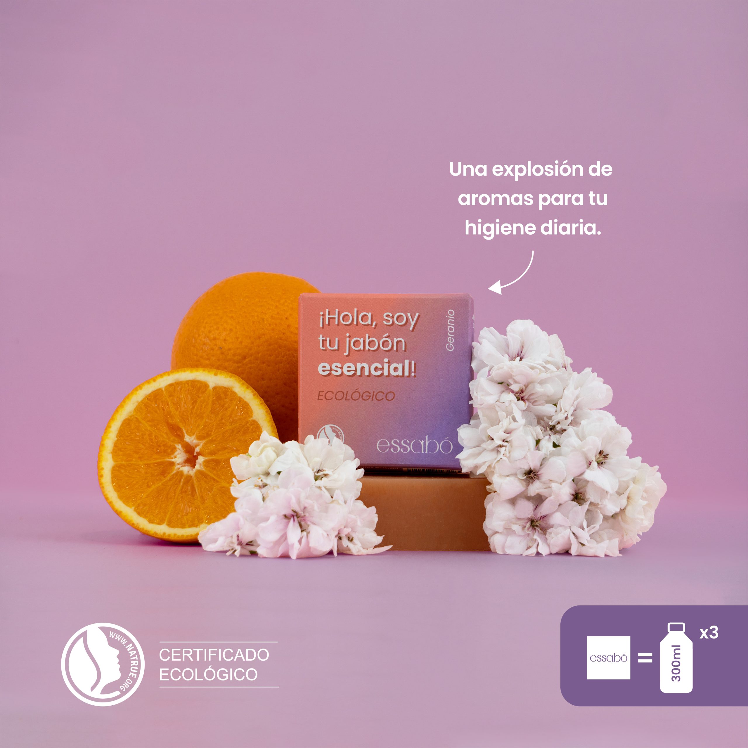 Jabón Sólido Essabó Esencial Geranio - Imagen 3