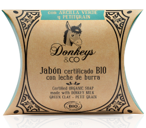 Jabón En Pastilla Donkeys&Co Arcilla Verde Y Petit Grain 100 Grs.