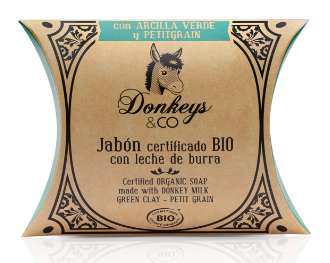 Jabón En Pastilla Donkeys&Co Arcilla Verde Y Petit Grain 100 Grs.