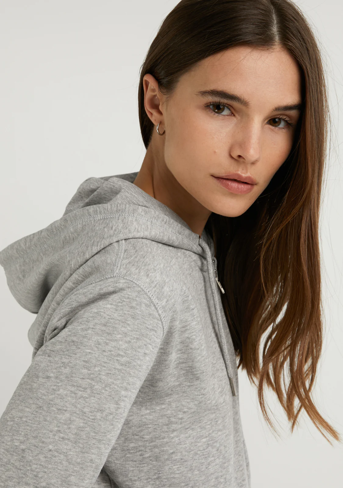 Embroidery Logo Zip Hoodie Grey - Imagen 6