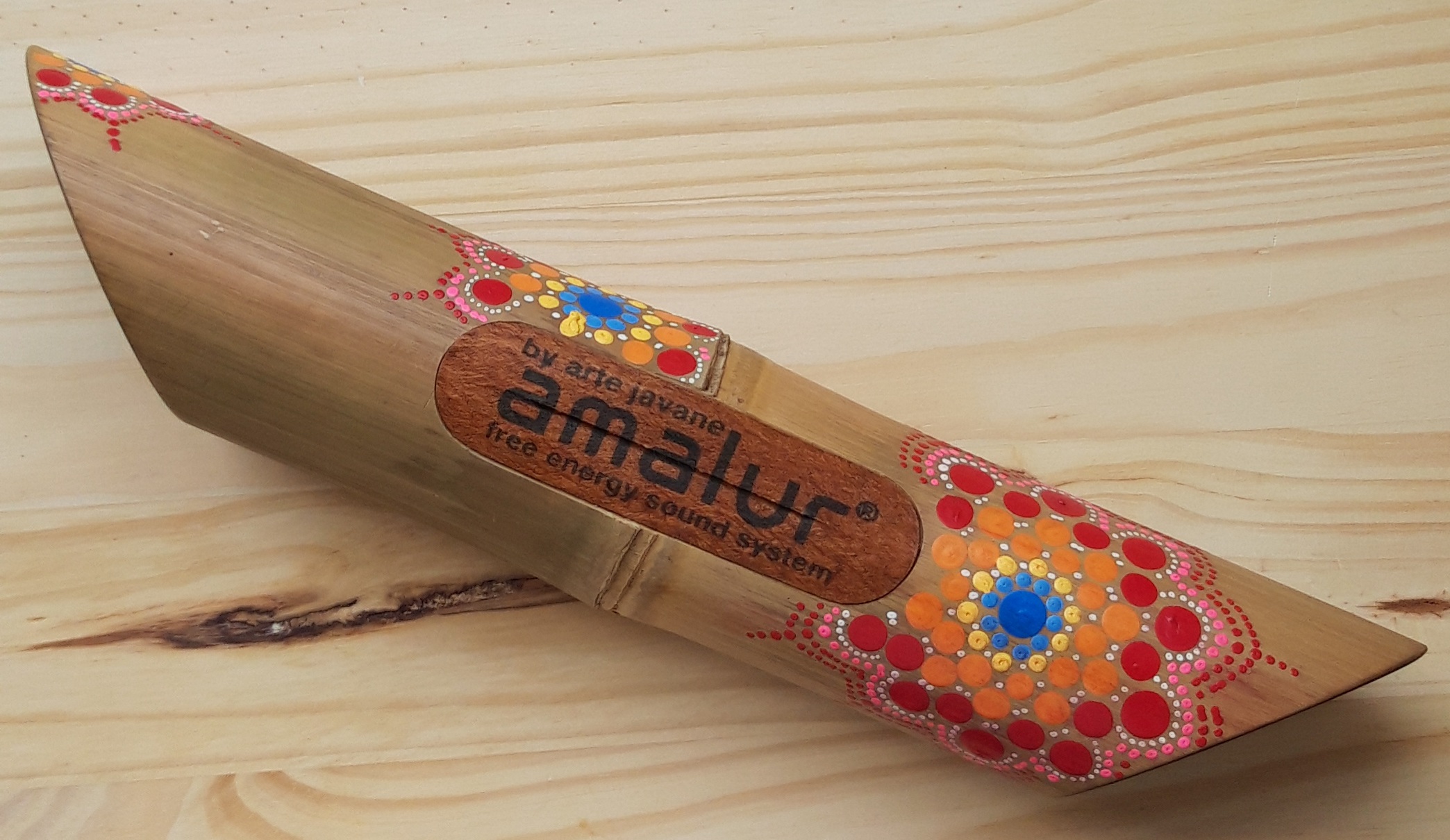 Altavoz Para Móviles De Bambú Blanco Pintado Floral