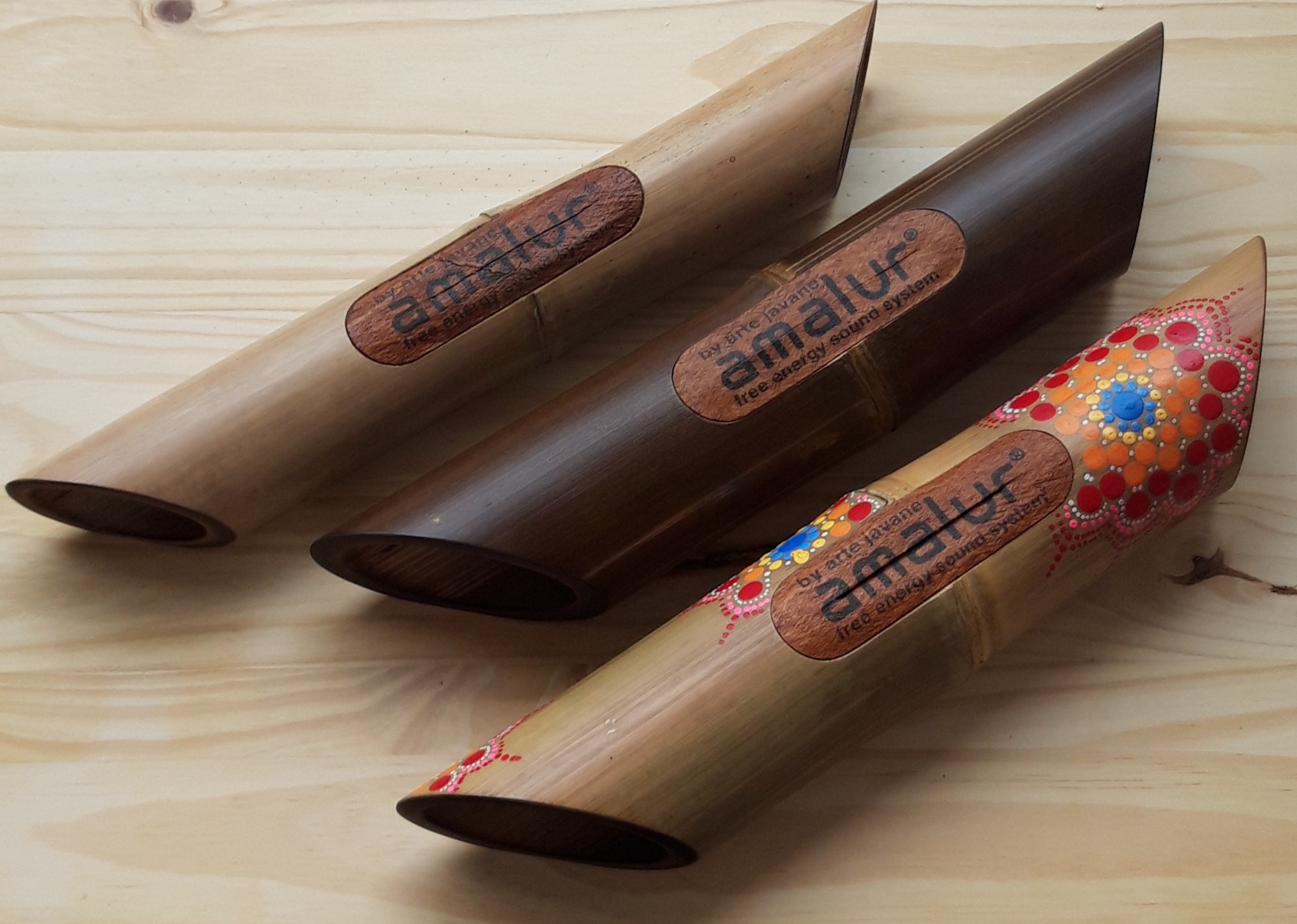 Altavoz Para Móviles De Bambú Blanco Pintado Floral - Imagen 5