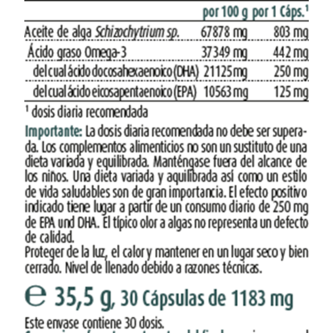 Aceite de algas omega 3 cápsulas, Raab Vitalfood - Imagen 3